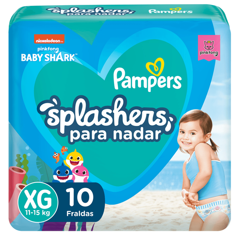 Fralda Pampers Splashers Mar/Pis G/Xg 10Und