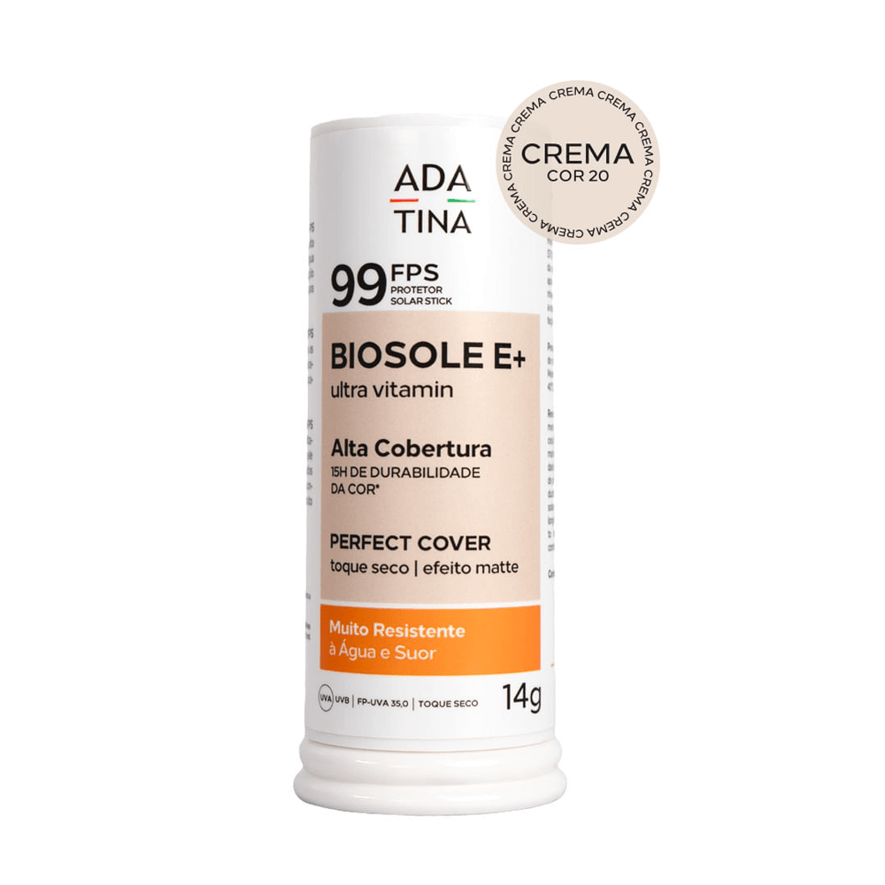 Protetor Solar Stick 12 horas Alta Cobertura Biosole E Plus Ultra Vitamin FPS 99 14g Cor Crema