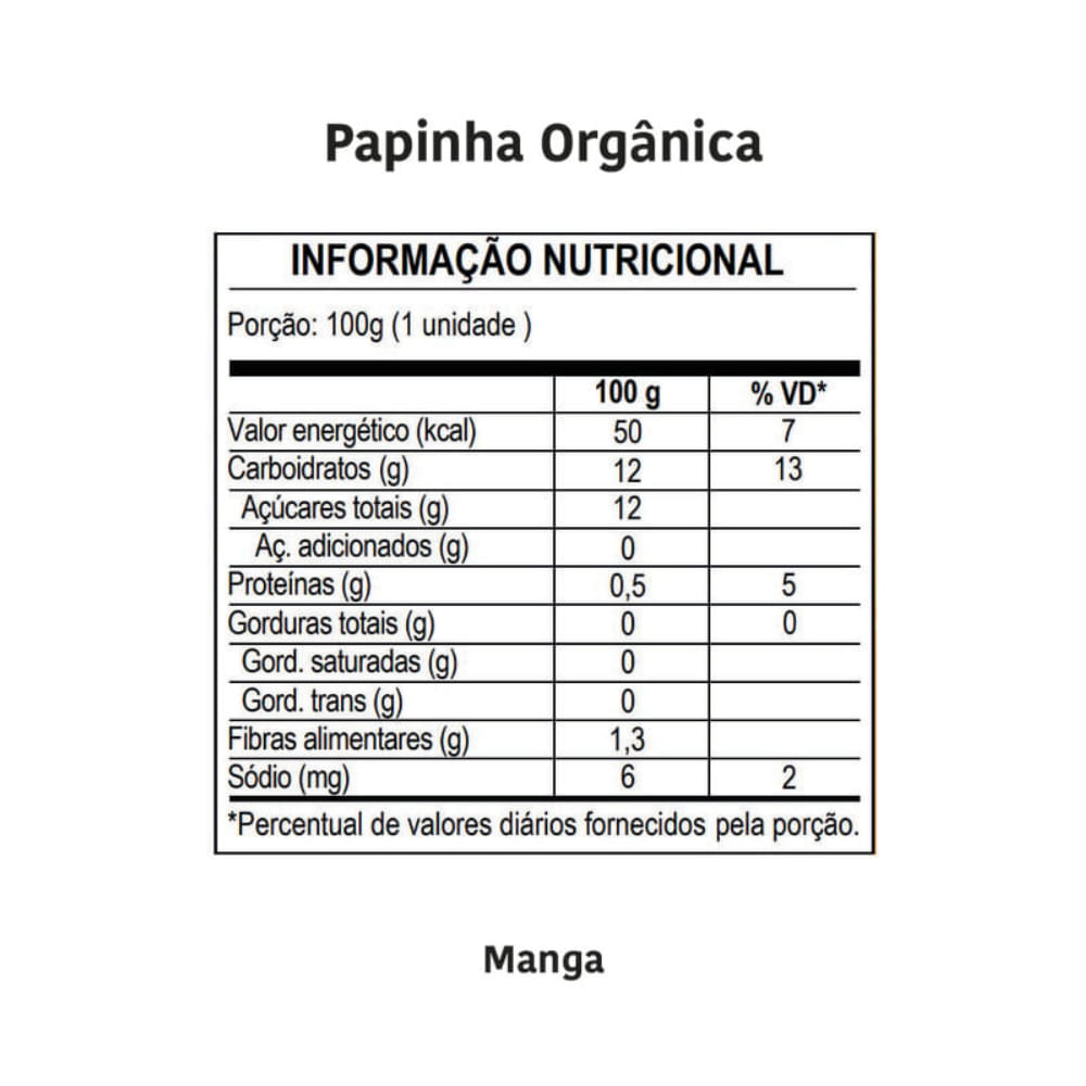 Papinha de Manga Papapá 100g