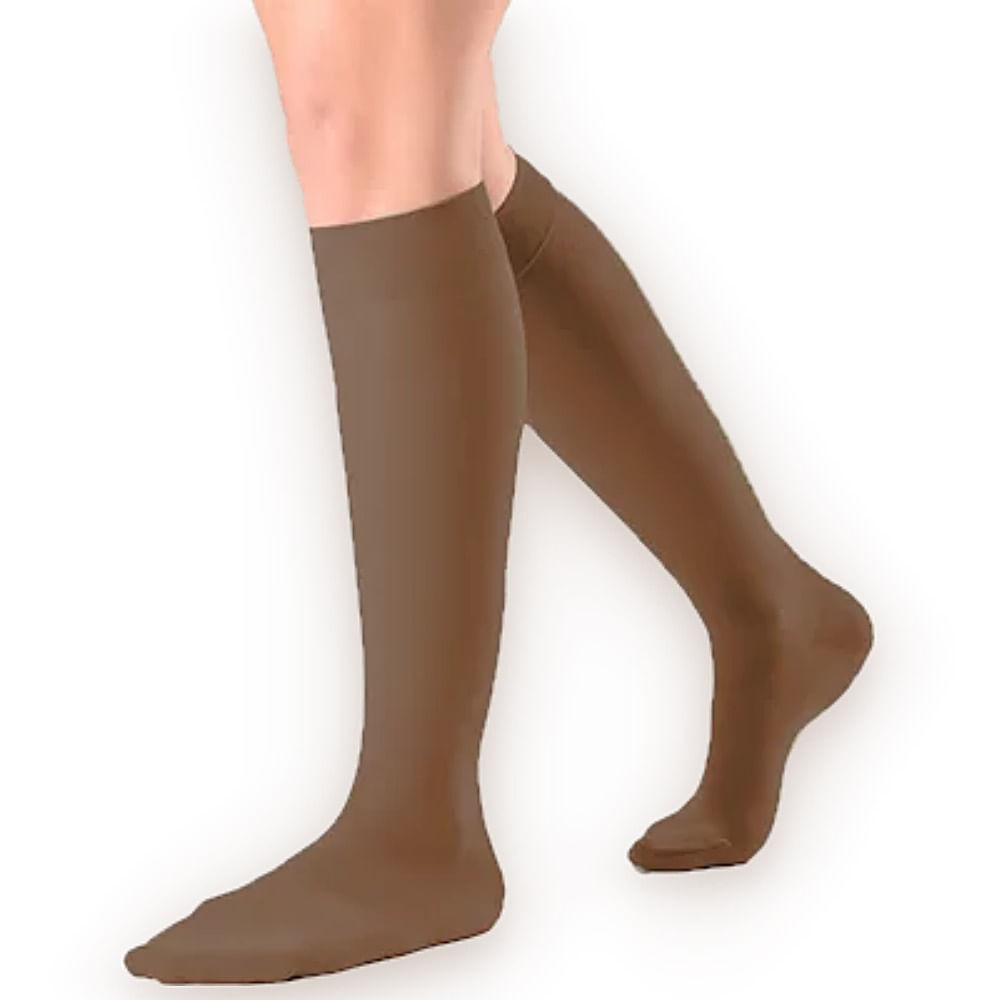 Meia 3/4 Ever Sheer Sigvaris - 20-30 Mmhg - Fechada - Capuccino - P2