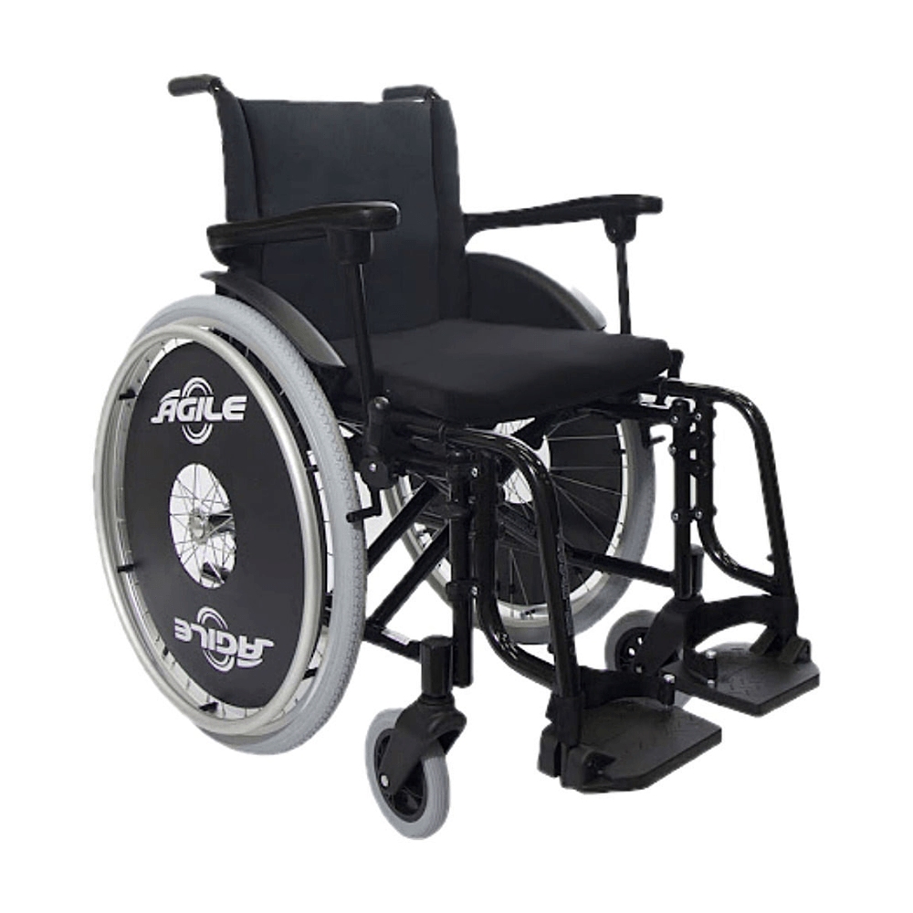 Cadeira de Rodas Agile Jaguaribe Preta 46cm