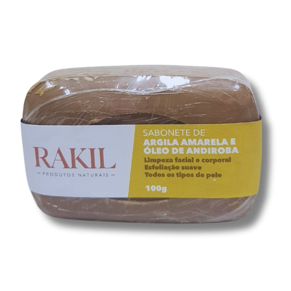 Sabonete Argila Amarela Óleo De Andiroba Rakil 100g