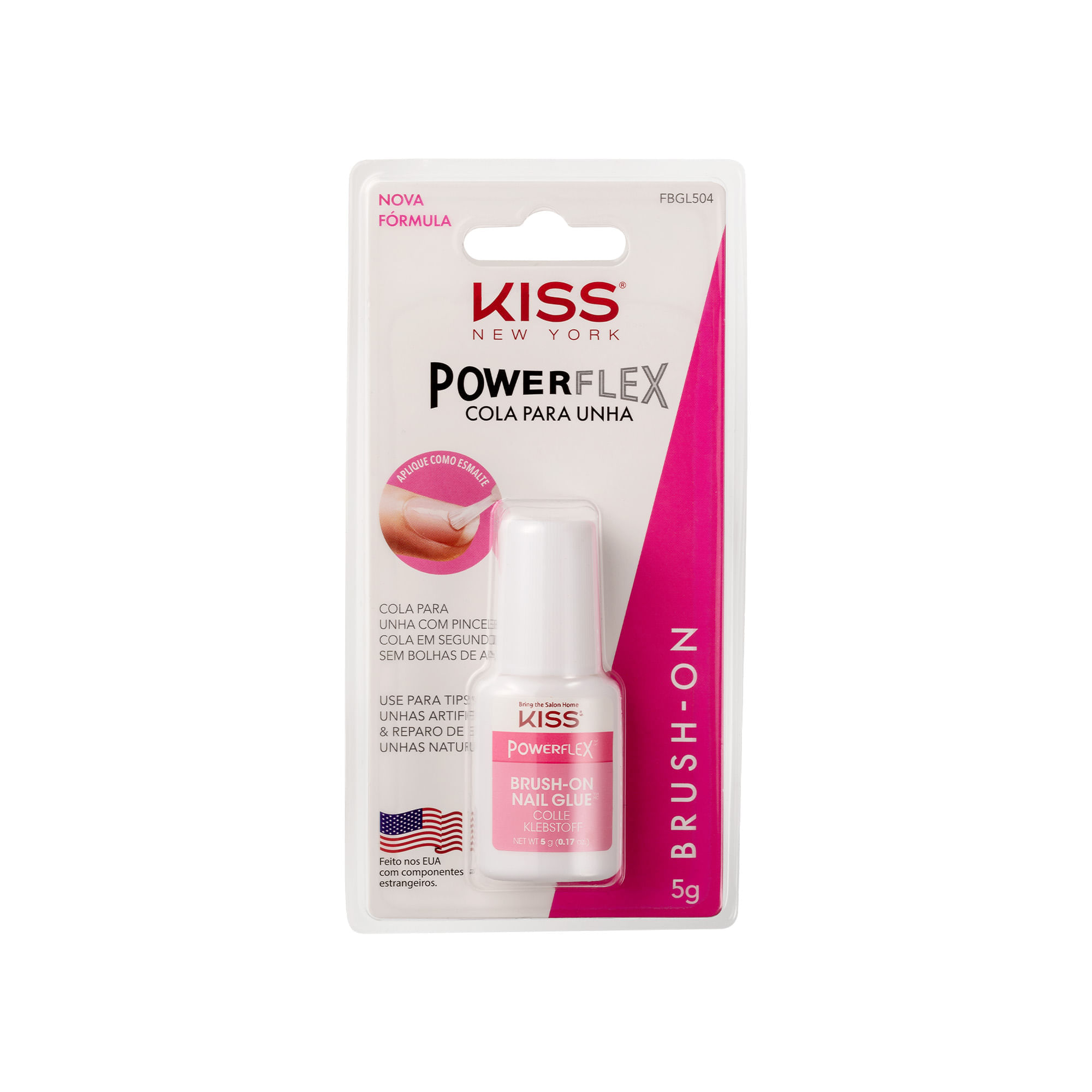 Cola para Unha Postiça Brush-On Gel - Kiss New York