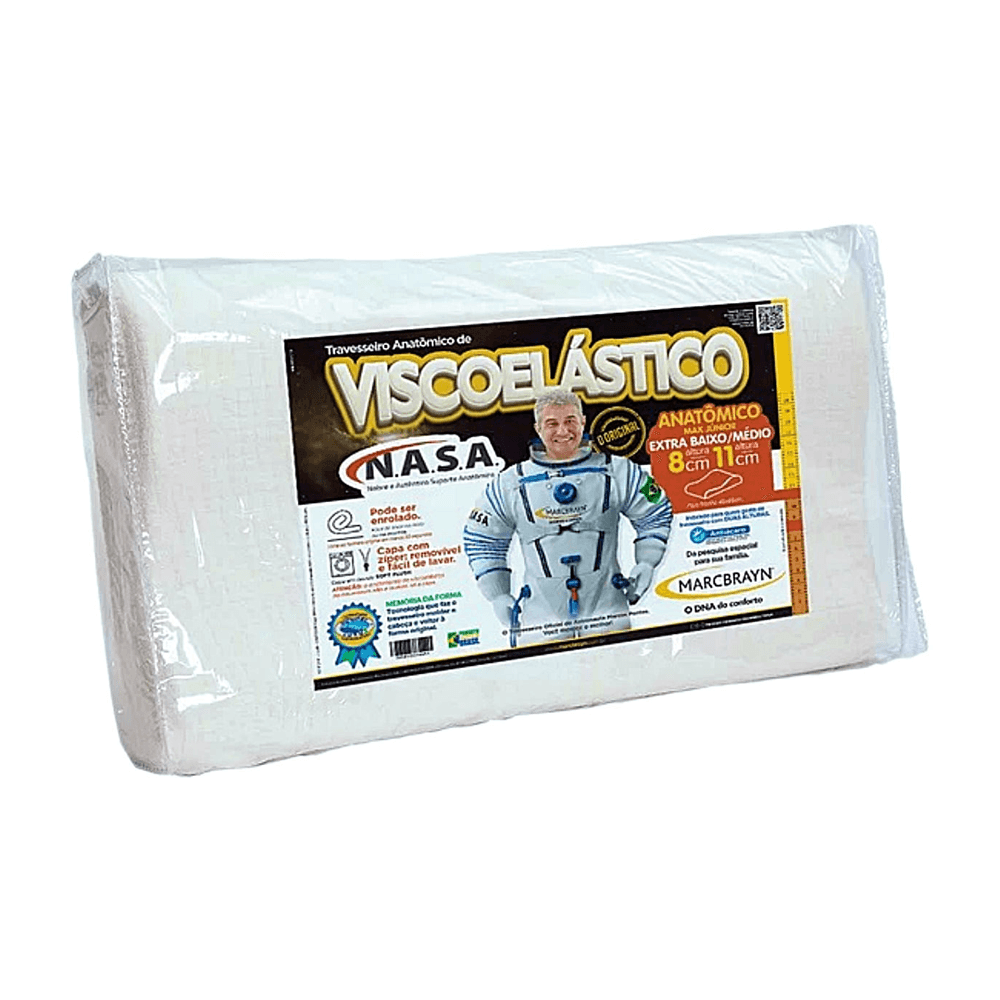 Travesseiro Nasa Original Viscoelástico Hipoalergênico Max Junior