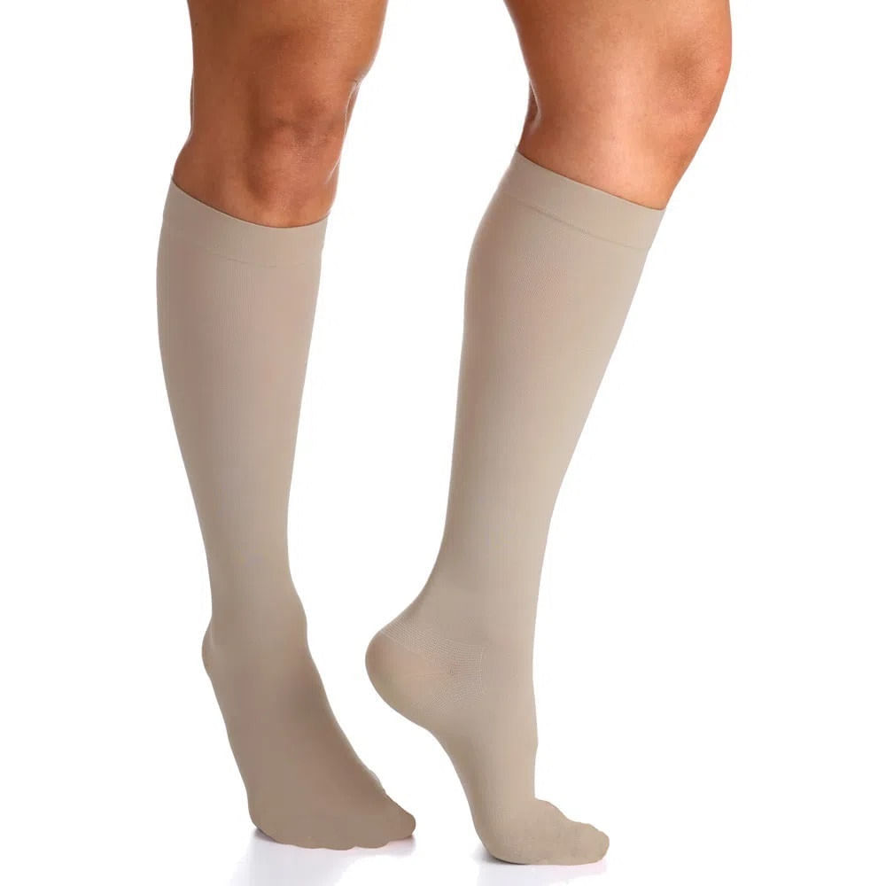 Meia De Compressão 3/4 Select Comfort Premium Sigvaris - Ponteira Fechada - Natural - 20-30mmhg - Tamanho P2