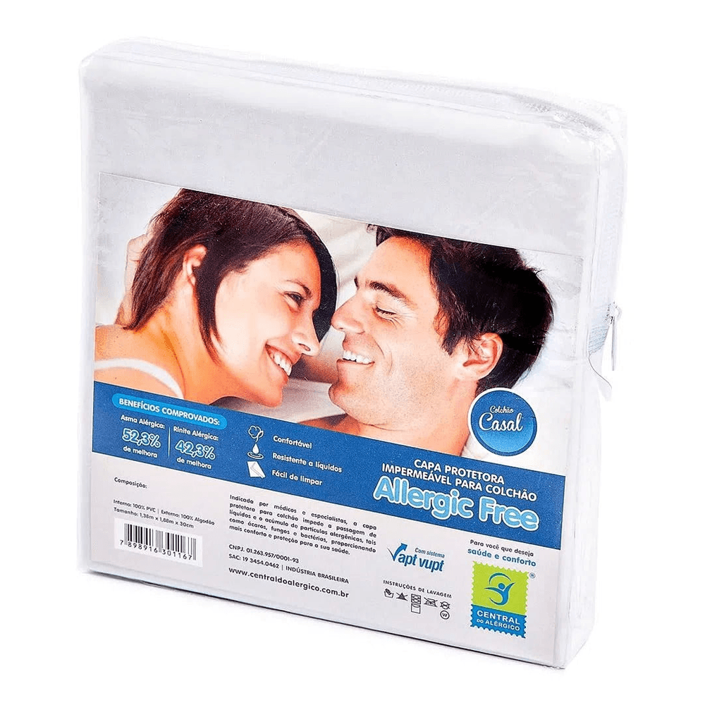 Capa Protetora Colchão Casal 1,38mX1,88mX30cm Elástico