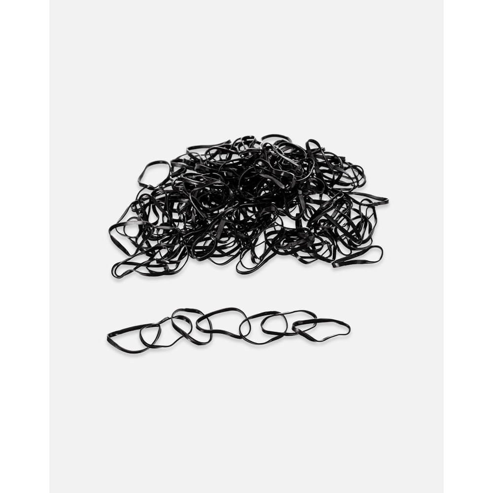 Elástico de Silicone para Cabelo Tamanho P 200 Unidades  ProArt Preto