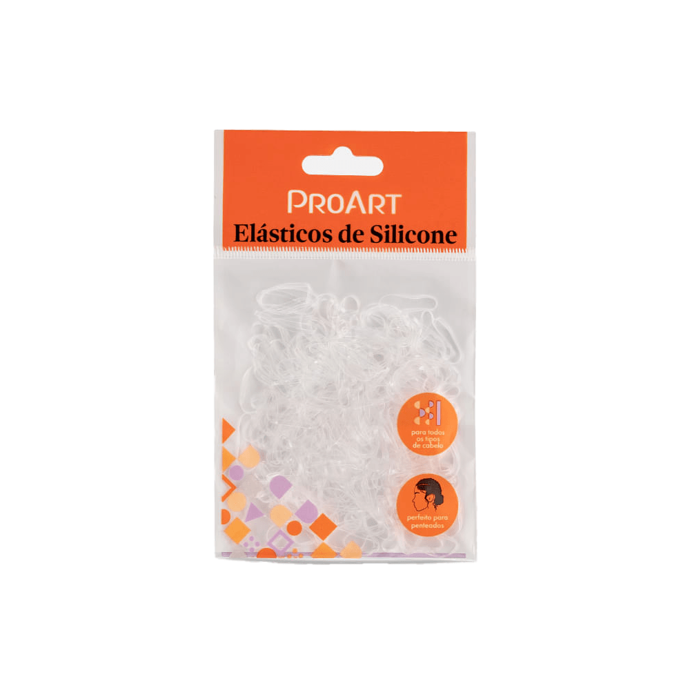 Elástico De Silicone Para Cabelo Proart 200 Unidades Transparente