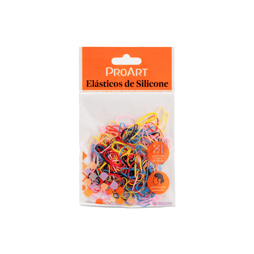 Elástico De Silicone Para Cabelo Proart 200 Unidades Sortido