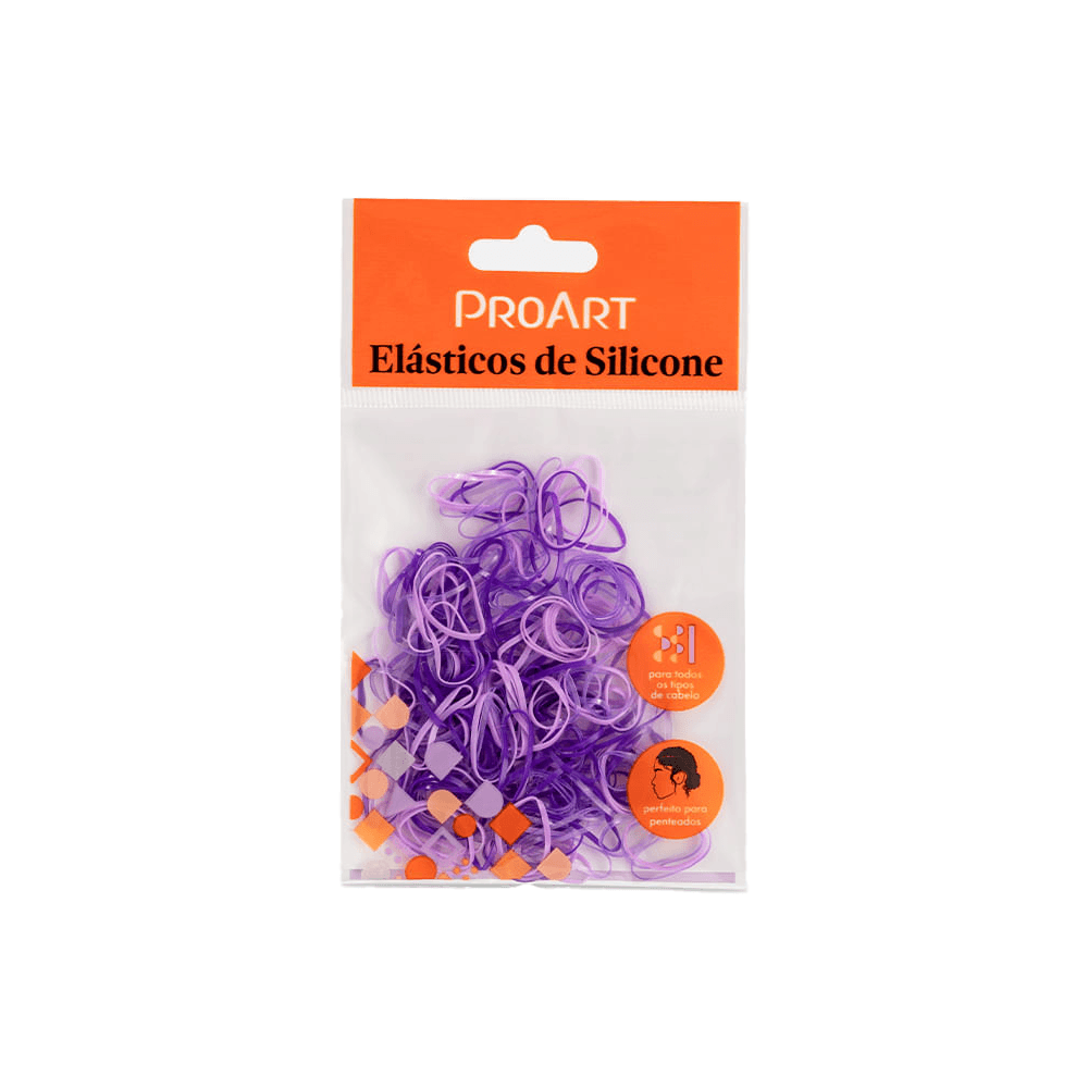 Elástico De Silicone Para Cabelo Proart 200 Unidades Roxo