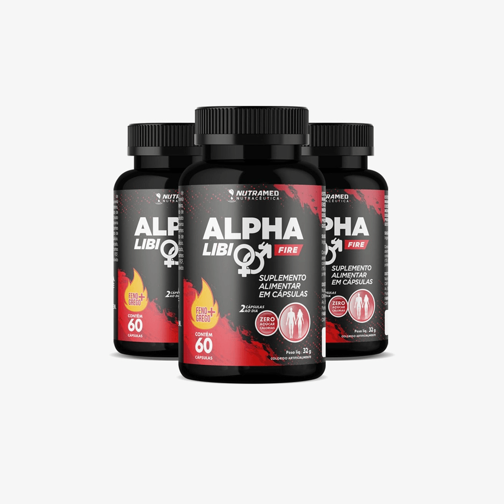 Kit 3 Unidades Alpha Libi Fire 60 cápsulas