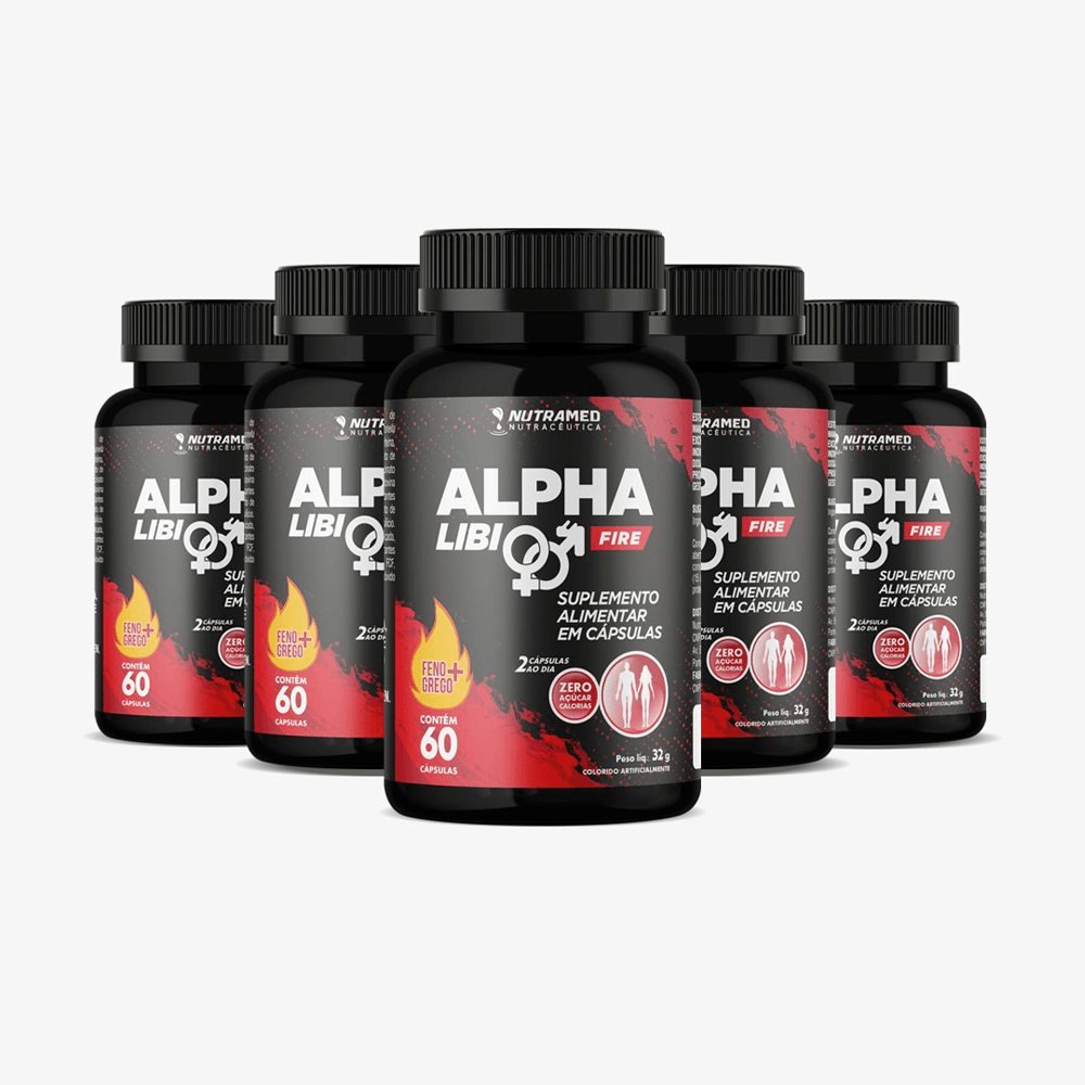 Kit 5 Unidades Alpha Libi Fire  60 cápsulas