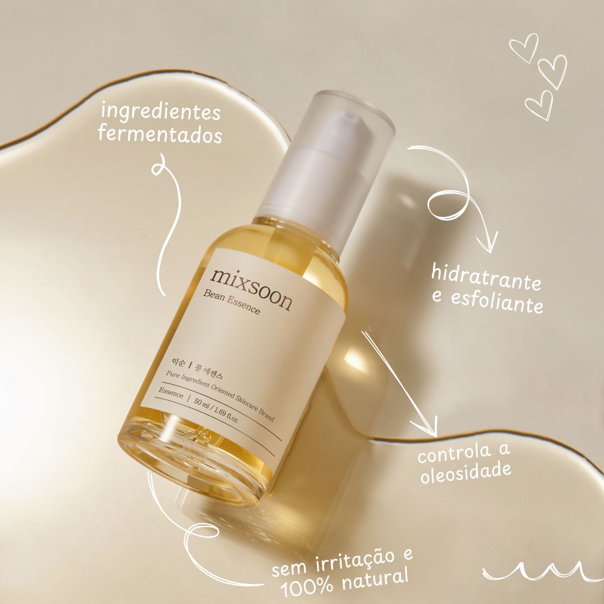 Sérum hidratante e esfoliante mixsoon Bean Essence 50ml