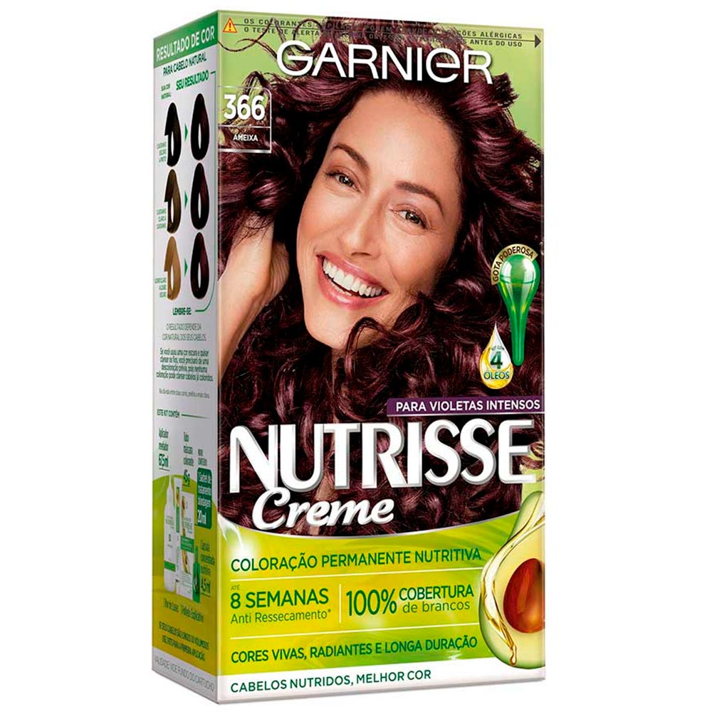 Kit Garnier Nutrisse Coloração 366 Acaju Purpura Kit
