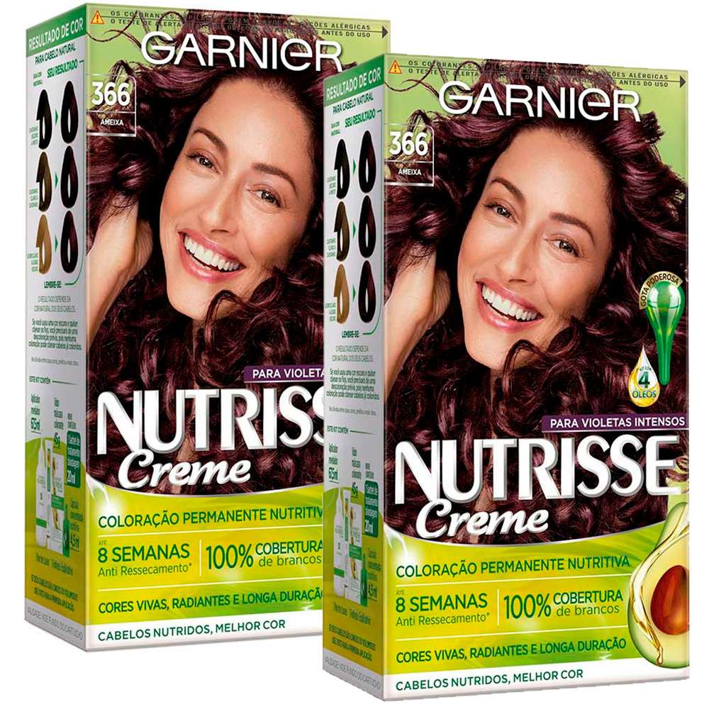 Kit Garnier Nutrisse Coloração 366 Acaju Purpura Kit