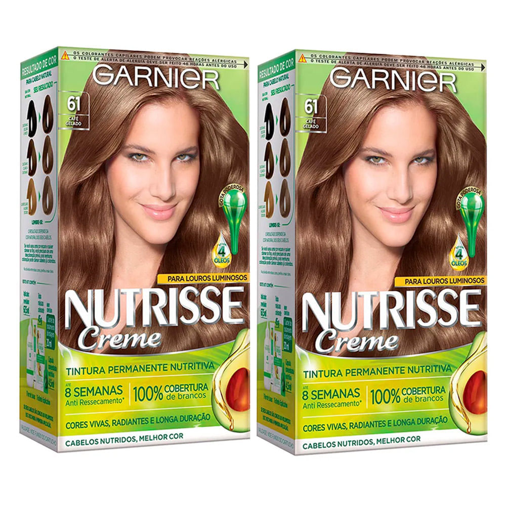 Kit Garnier Nutrisse Coloração 61 Café Gelado Kit