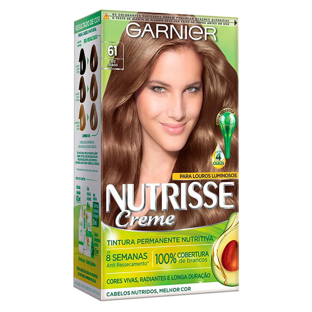 Kit Garnier Nutrisse Coloração 61 Café Gelado Kit