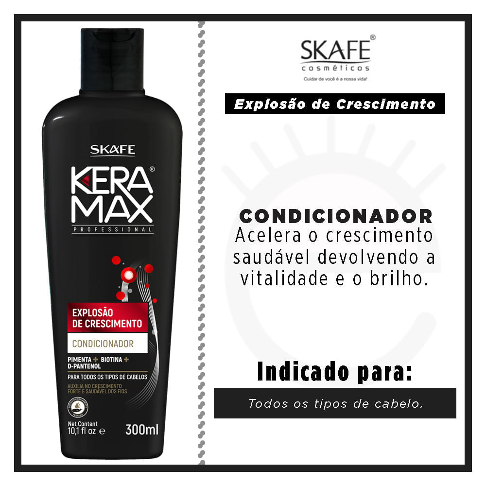 Condicionador Keramax Explosão de Crescimento Skafe 300ml