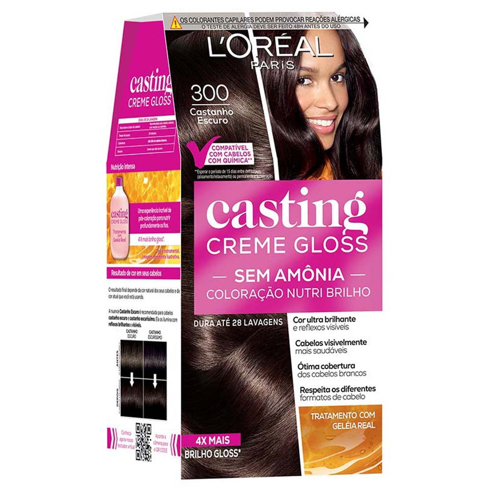 Coloração Casting Creme Gloss L'oréal Paris 300 Castanho Escuro