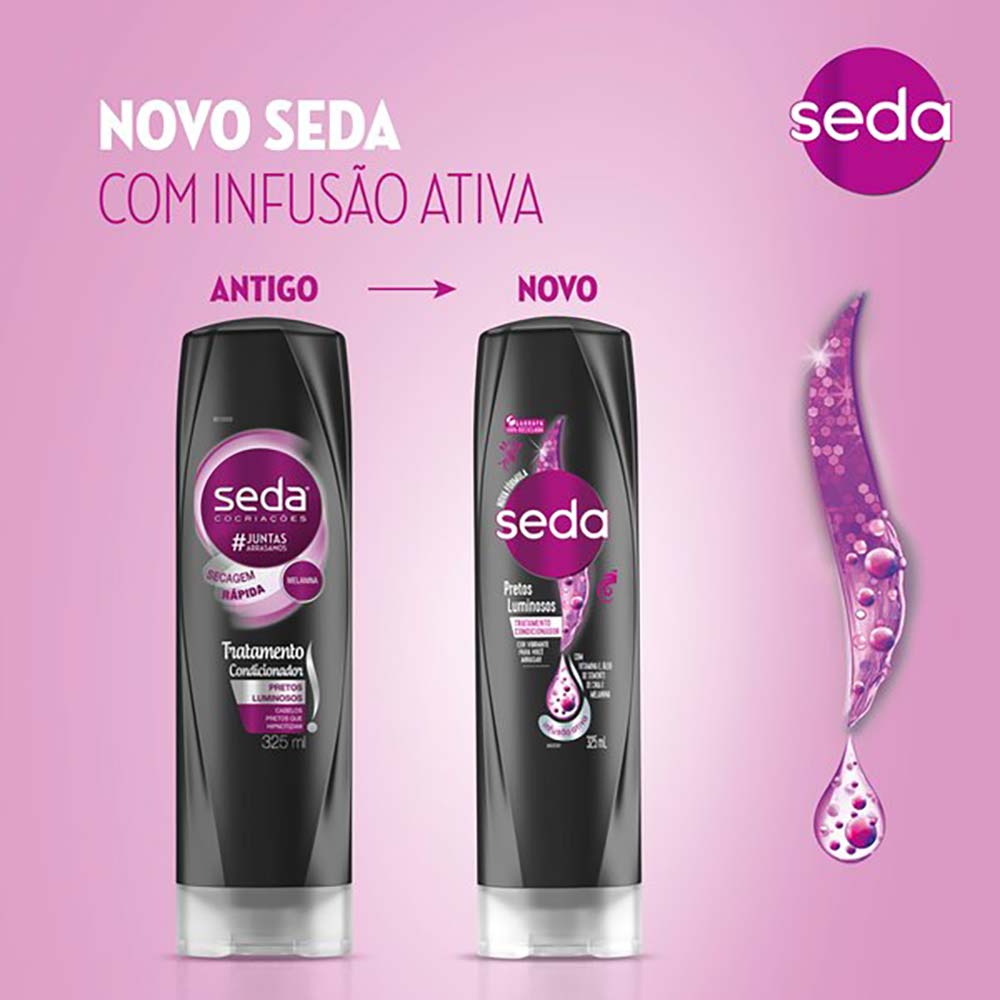 Seda Pretos Luminosos Condicionador Infusão Ativa 325ml