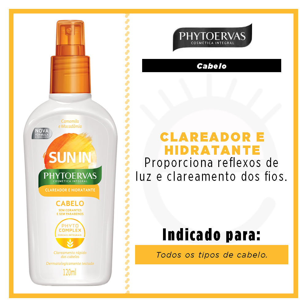 Spray Clareador e Hidratante Capilar Phytoervas Sun In 120ml