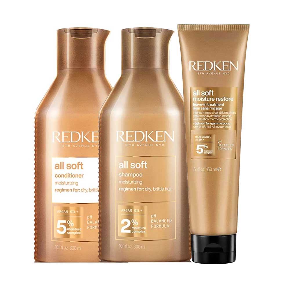 Redken All Soft Kit Shampoo + Condicionador + Leave – In