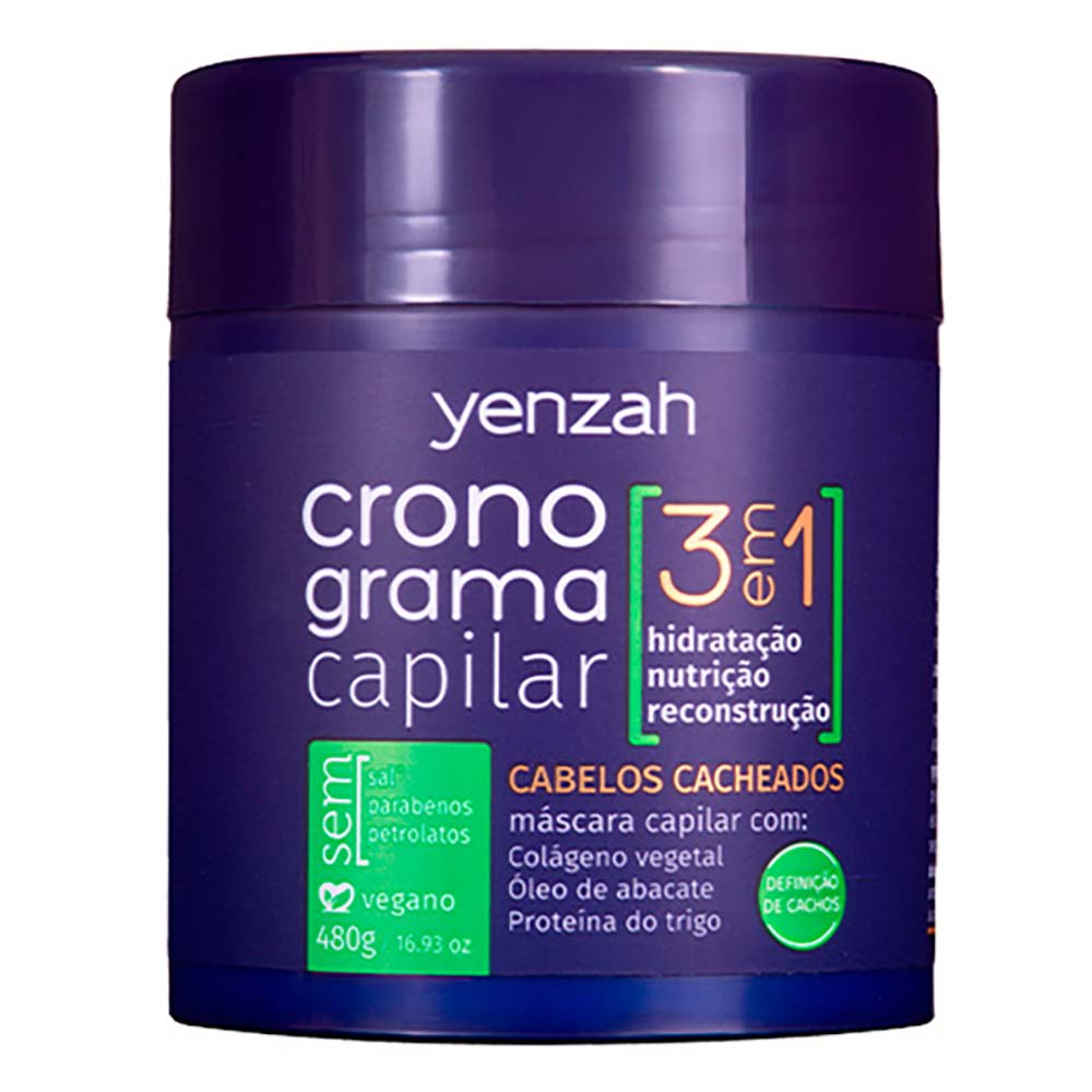 Yenzah Cronograma Capilar Cachos - Máscara Capilar para Cabelos Cacheados 480g