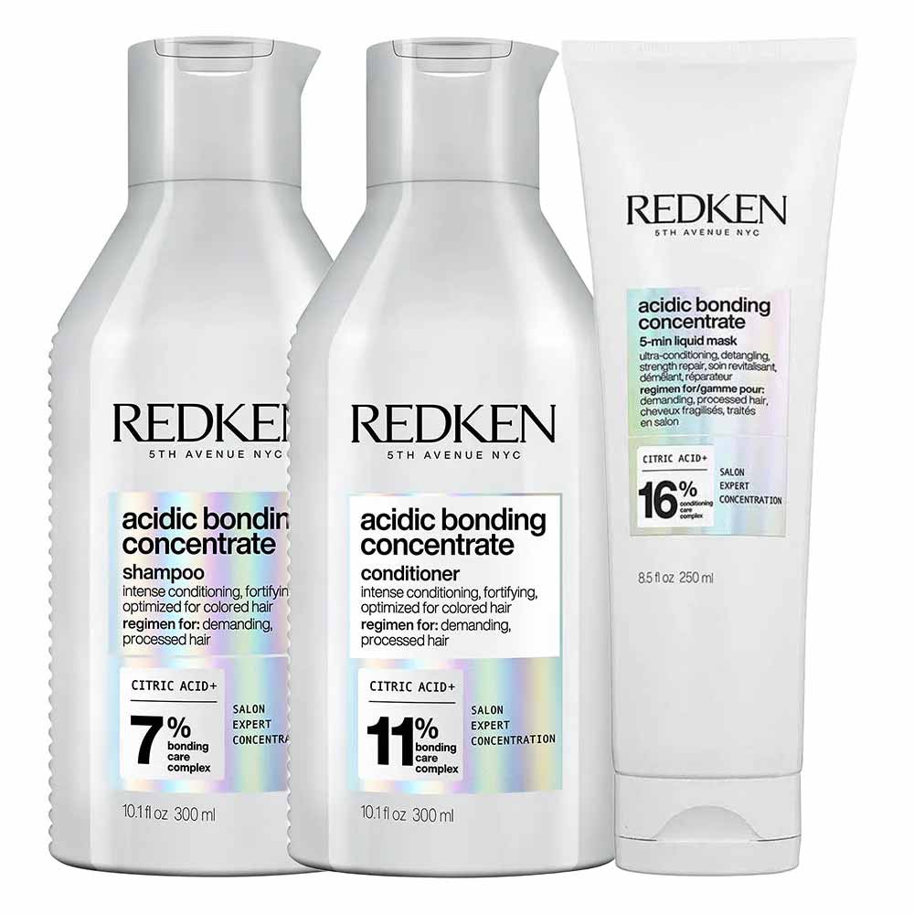 Redken Acidic Bonding Concentrate Kit Shampoo + Condicionador + Máscara