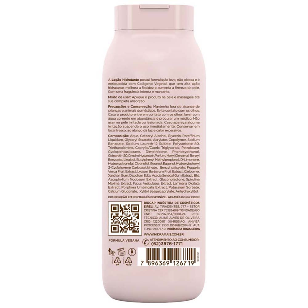 Loção Hidratante Corporal Frutas Vermelhas e Champagne Hidramais 500ml