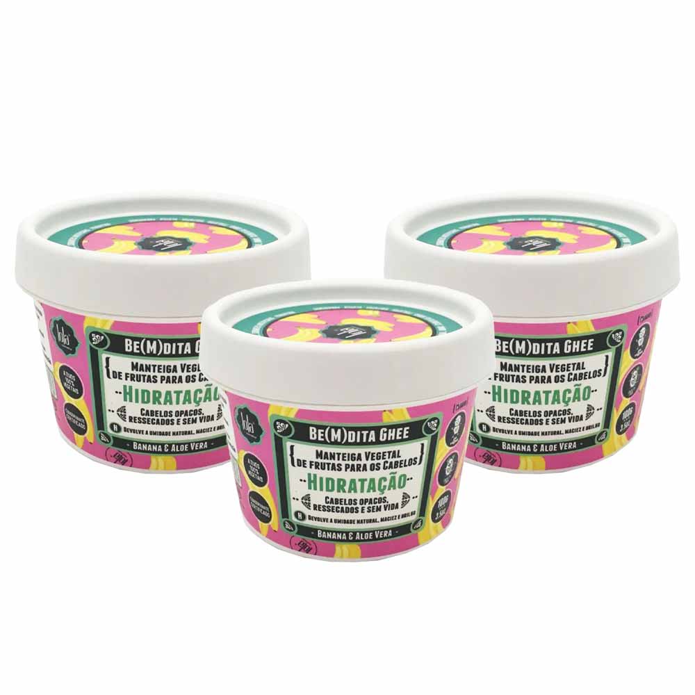 Lola Cosmetics Be(m)dita Ghee Banana E Aloe Vera Kit Máscara De Hidratação Com 3 Unidades Kit