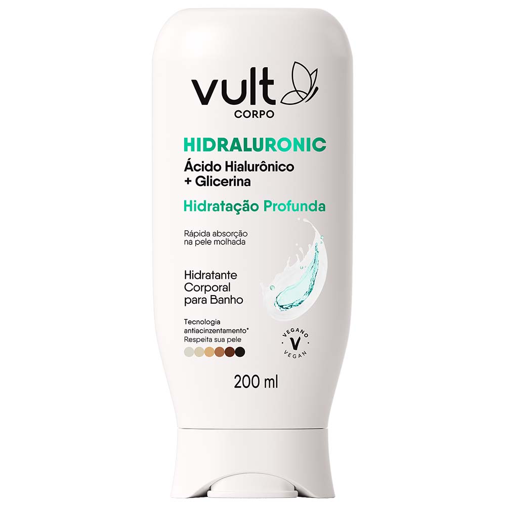 Hidratante Corporal Para Banho Vult Hidraluronic Glicerina 200ml