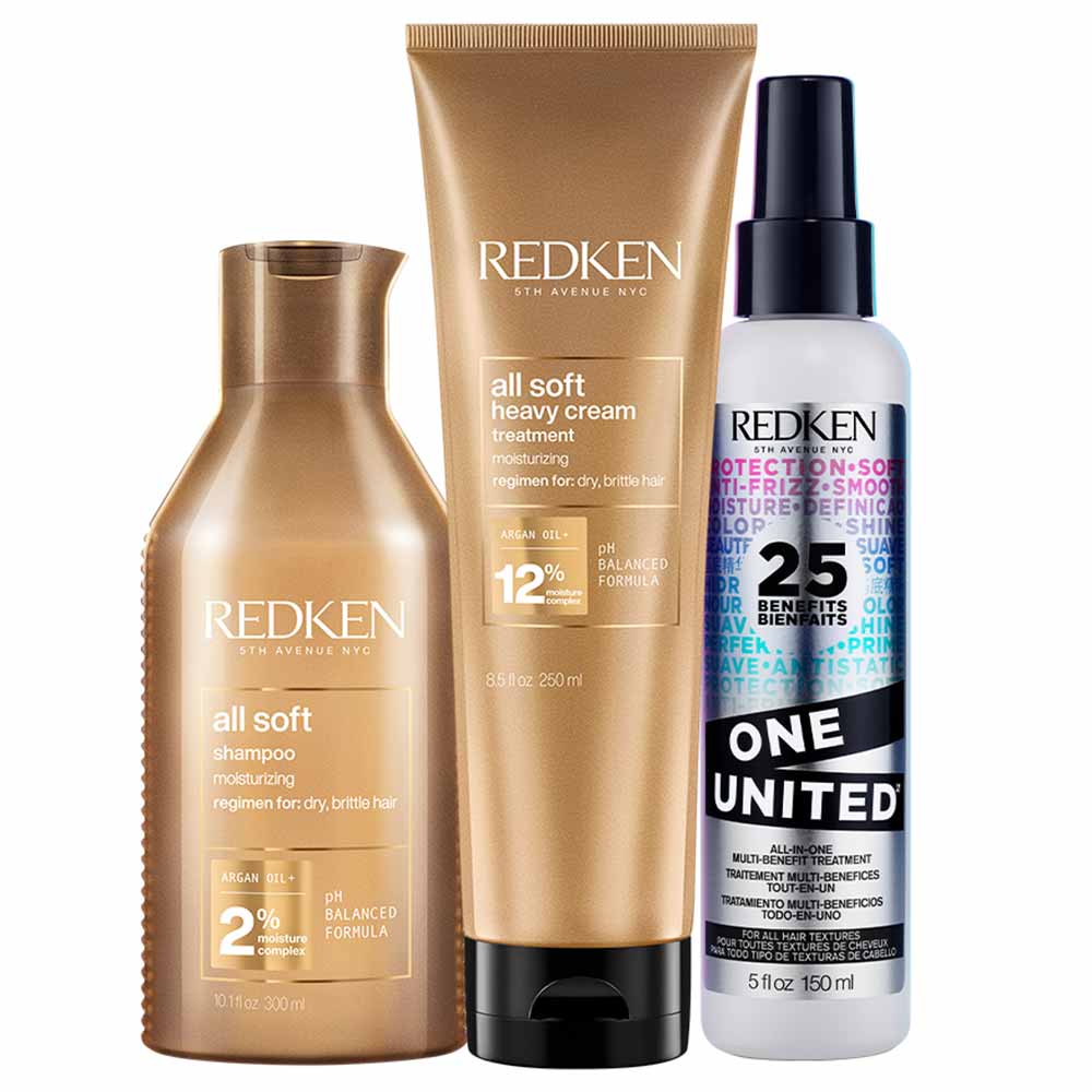 Redken Kit Spray de Tratamento One United + Shampoo Hidratante + Máscara de Hidratação Kit