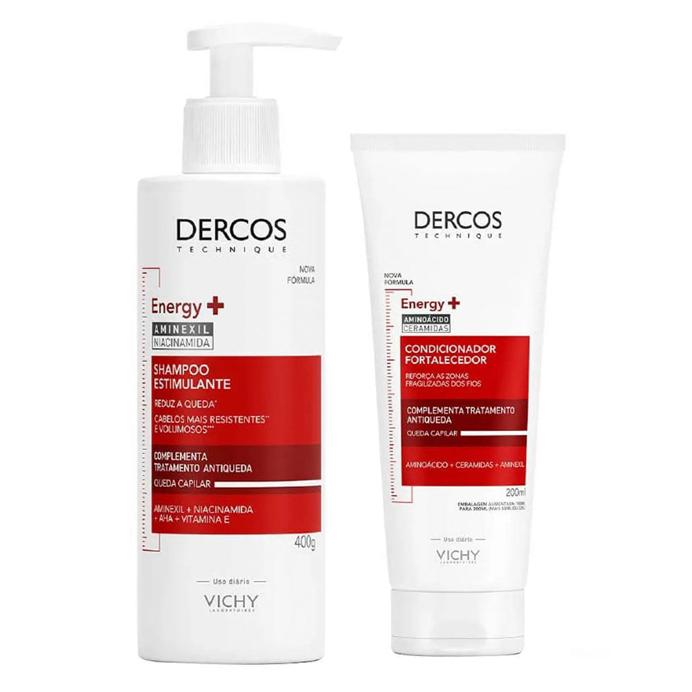 Vichy Dercos Kit Shampoo Estimulante + Condicionador Energizante Antiqueda Kit