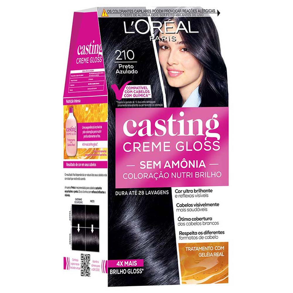 Coloração Casting Creme Gloss L'oréal Paris 210 Preto Azulado