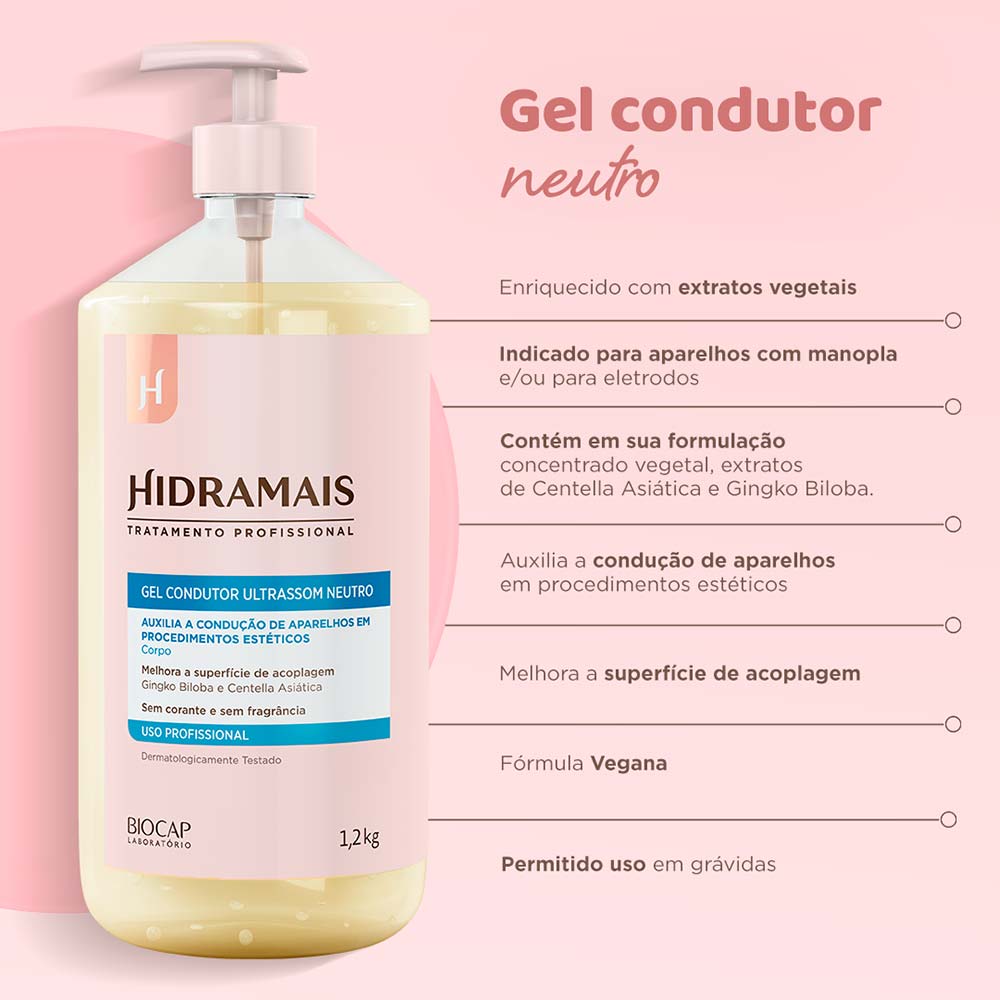 Gel Condutor Ultrassom Neutro Hidramais 1,2kg