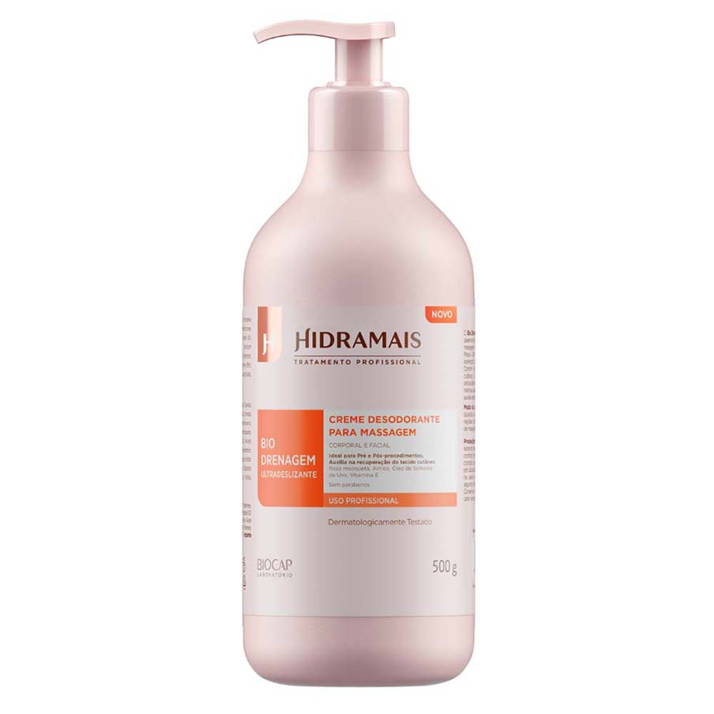 Creme Desodorante Para Massagem Corporal E Facial Hidramais Bio Drenagem 500g