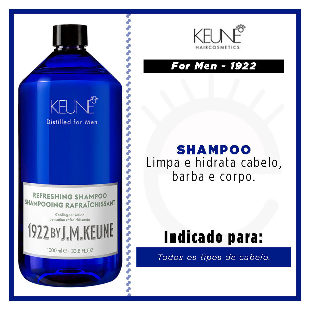 Keune 1922 Refreshing Tamanho Profissional Shampoo 1L