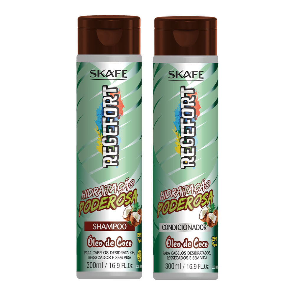 Skafe Regefort Hidratação Poderosa Óleo de Coco Kit – Shampoo e Condicionador