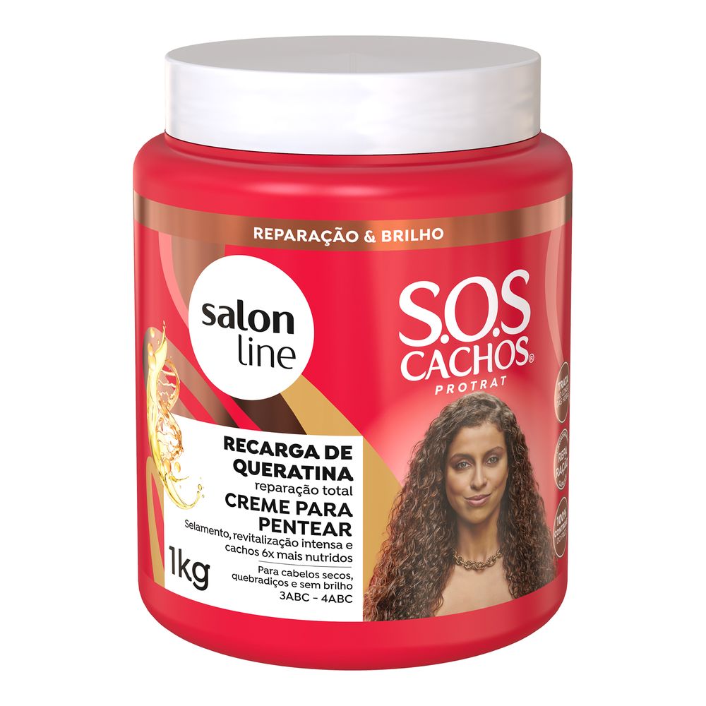 Salon Line Recarga de Queratina Reparaçaõ Total Creme de Pentear 1Kg
