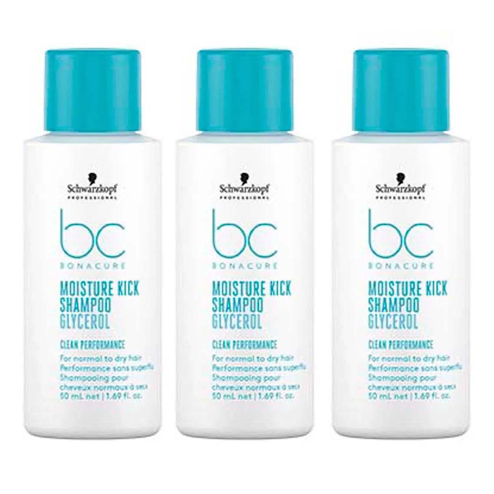 Schwarzkopf Bc Clean Performance Moisture Kick Kit Travel Size Com 3 Shampoos