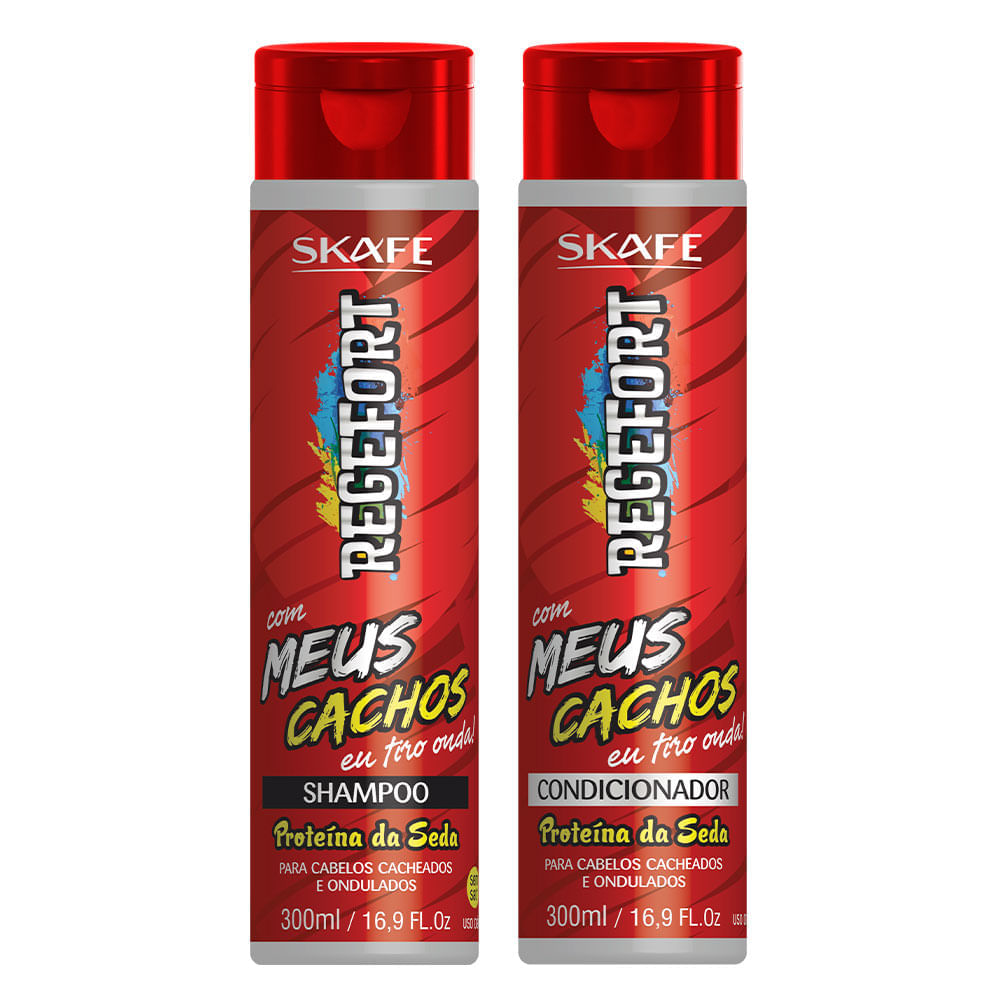 Skafe Regefort Com Meus Cachos Eu tiro Onda Kit Shampoo e Condicionador