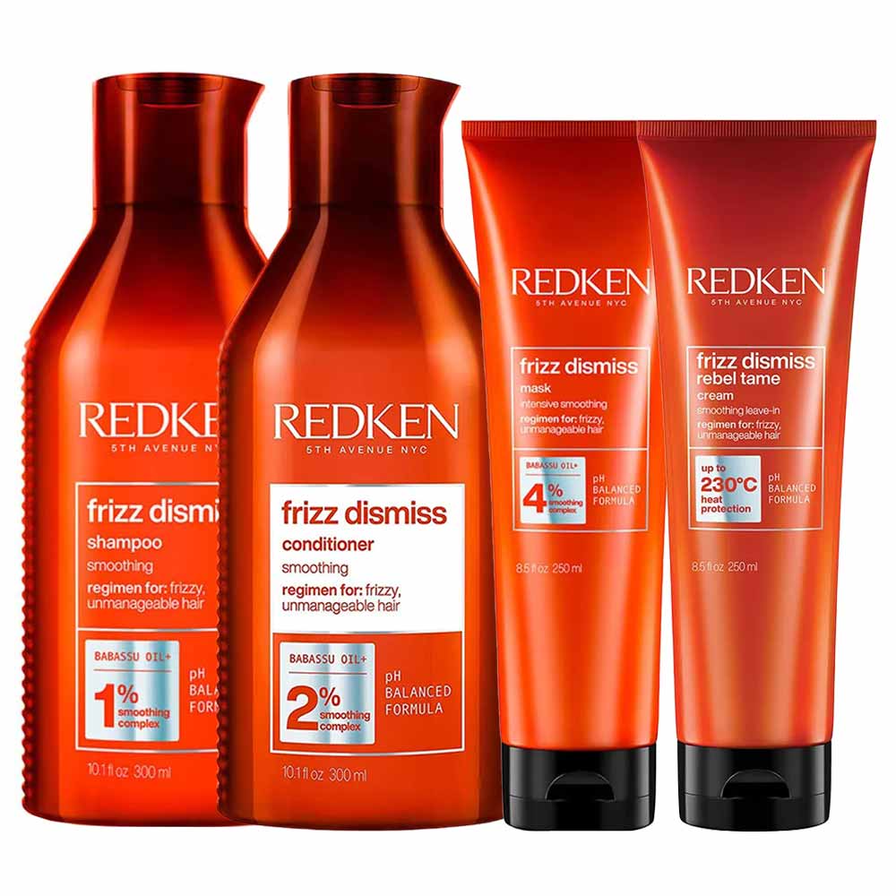 Redken Frizz Dismiss Kit Shampoo + Condicionador + Leaven – In + Máscara