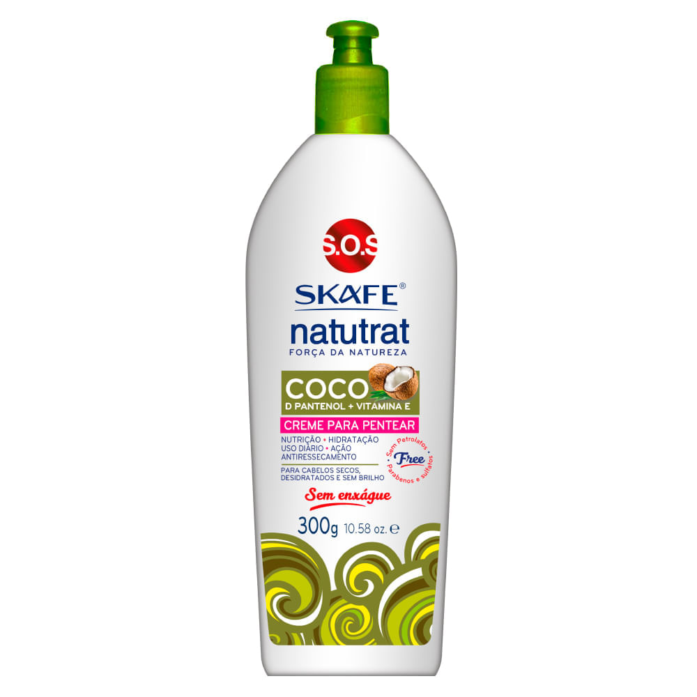 Skafe Natutrat SOS Força da Natureza Creme para Pentear Coco 300g