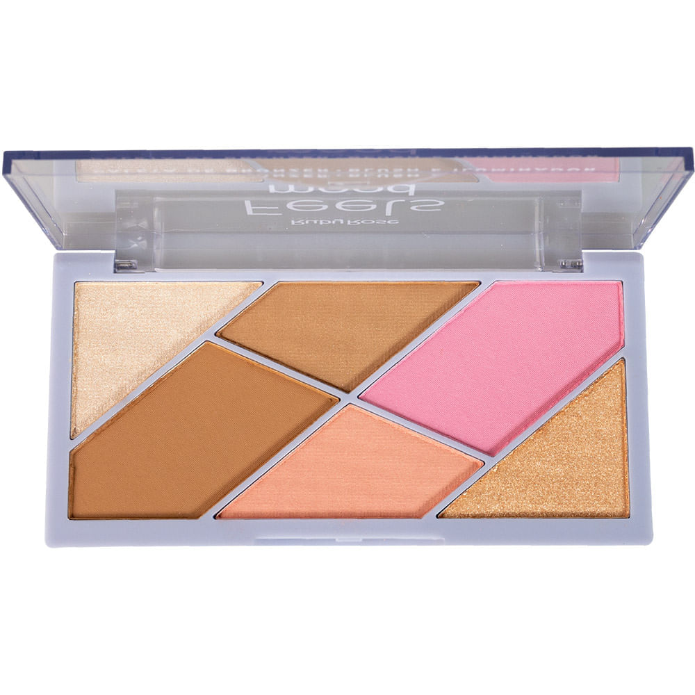 Paleta Multifuncional Ruby Rose Bronzer, Blush e Iluminador Feels Mood