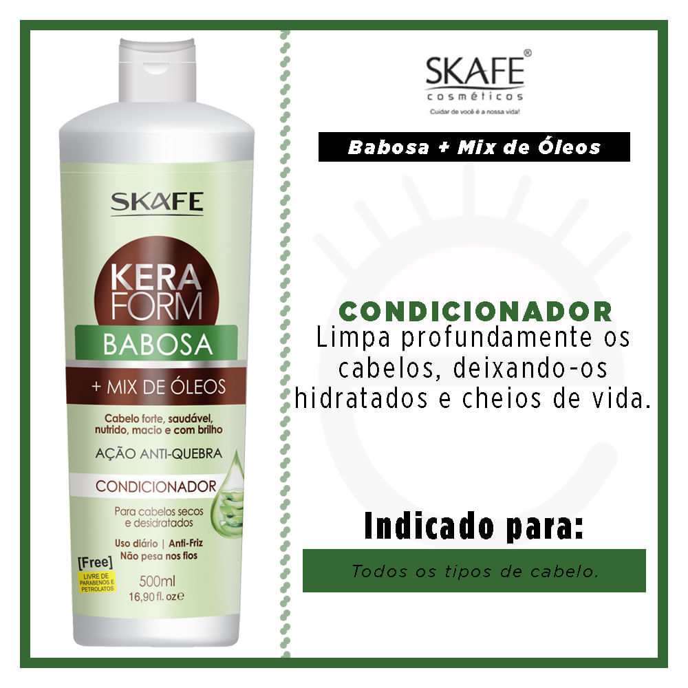 Condicionador Keraform Babosa e Mix de Óleos Skafe 500ml