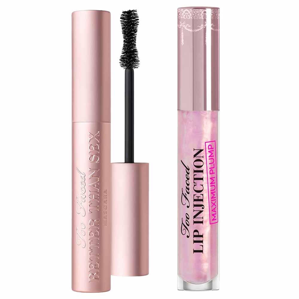 Too Faced Kit Máscara de Cílios + Gloss Labial Clear