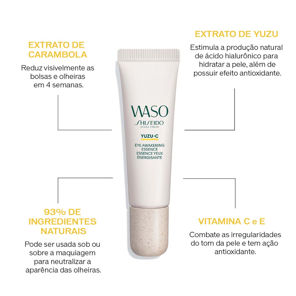 Gel Refrescante para Área dos Olhos Shiseido - Waso Yuzu-C Eye Awakening Essence 20ml
