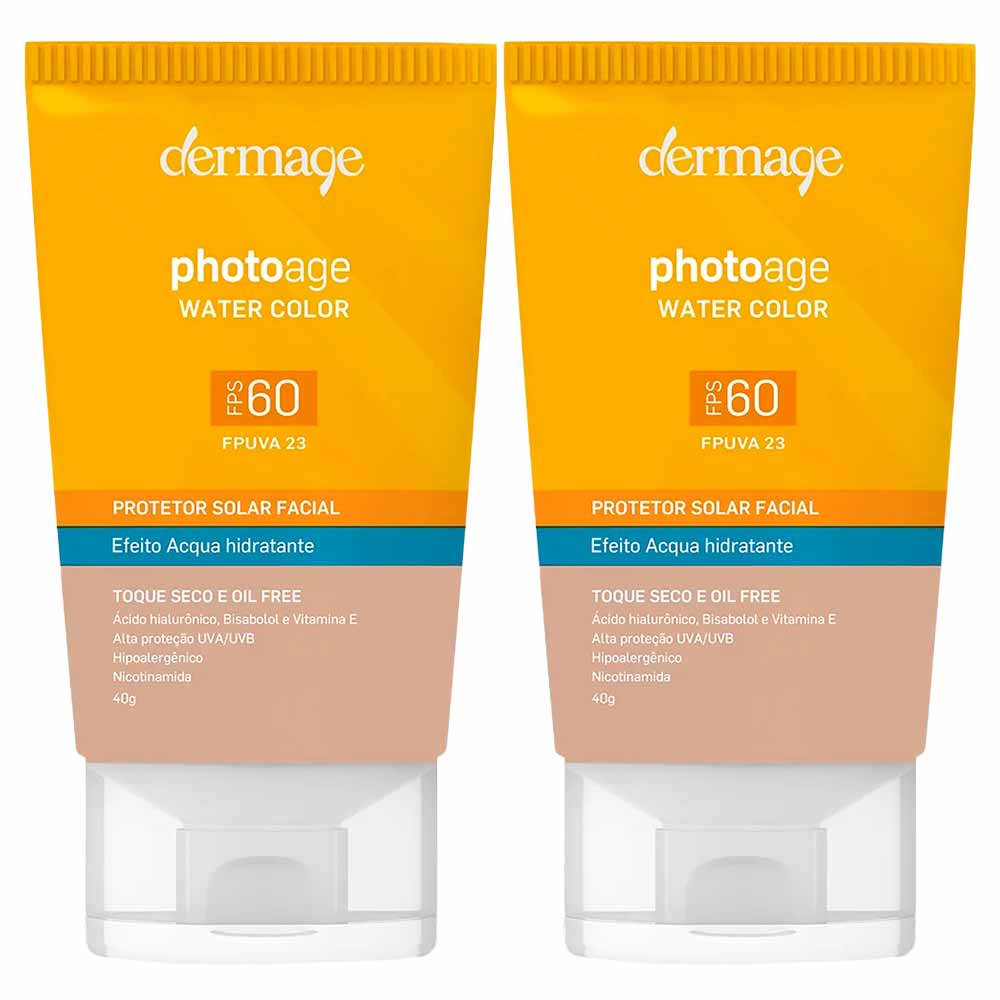 Dermage Photoage Water Color Kit com 2 Protetores Solares com Cor FPS60