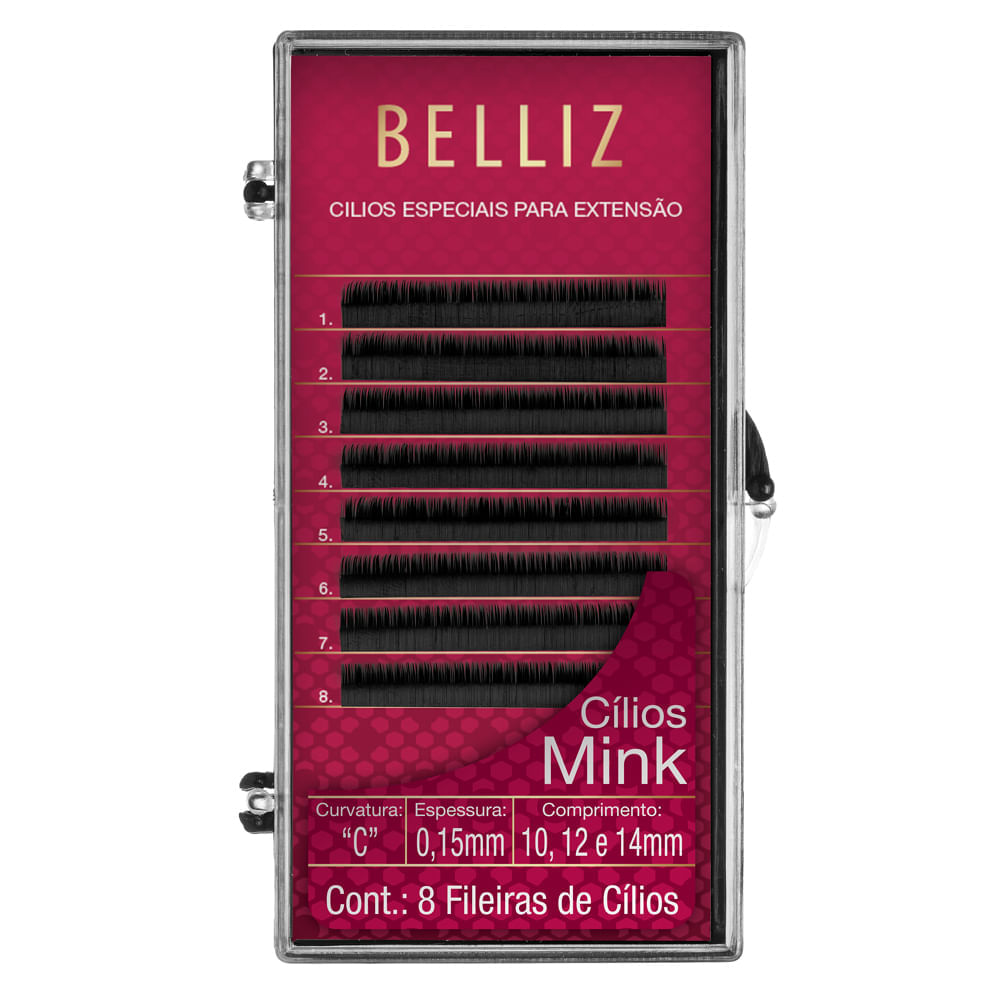 Cílios Para Alongamento Belliz - Mink C 015 Mix