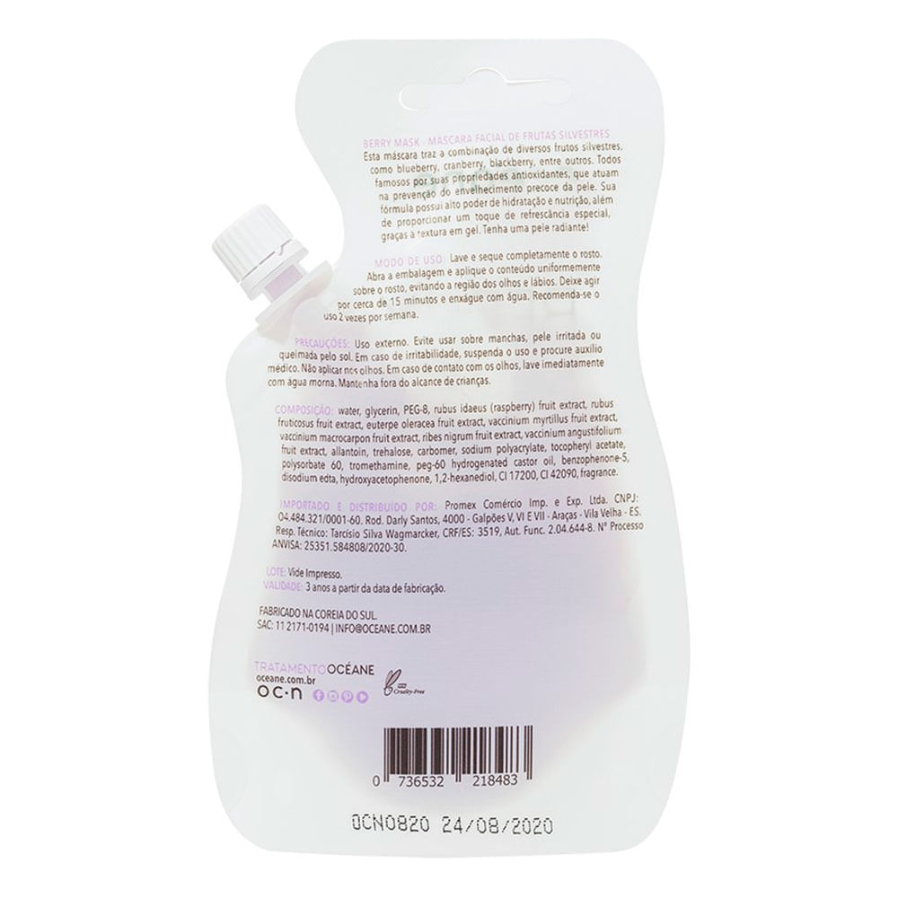 Máscara Facial Océane Frutas Silvestres 35ml